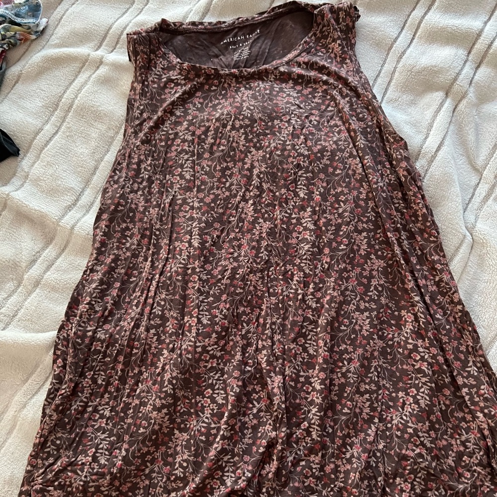 american eagle soft & sexy brown floral top